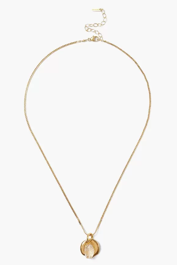 Chan Luu Paz Coin Necklace Clear Quartz Clearance