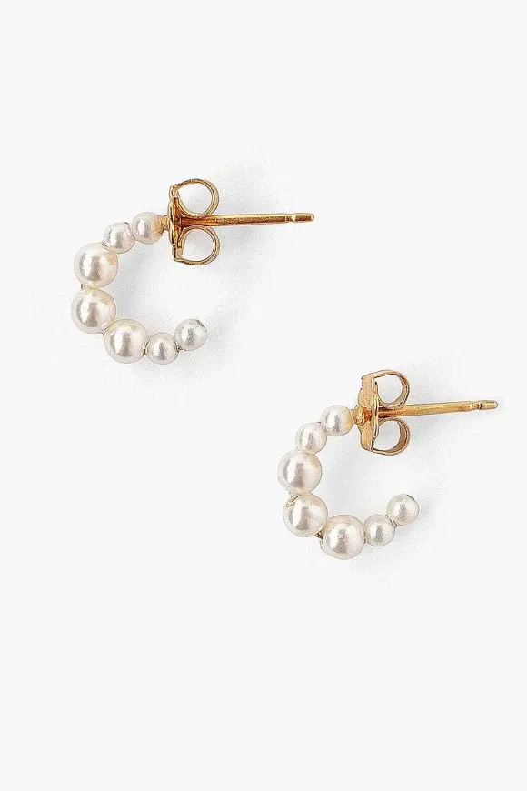 Chan Luu Petite Cream Pearl Holly Hoop Earrings Clearance