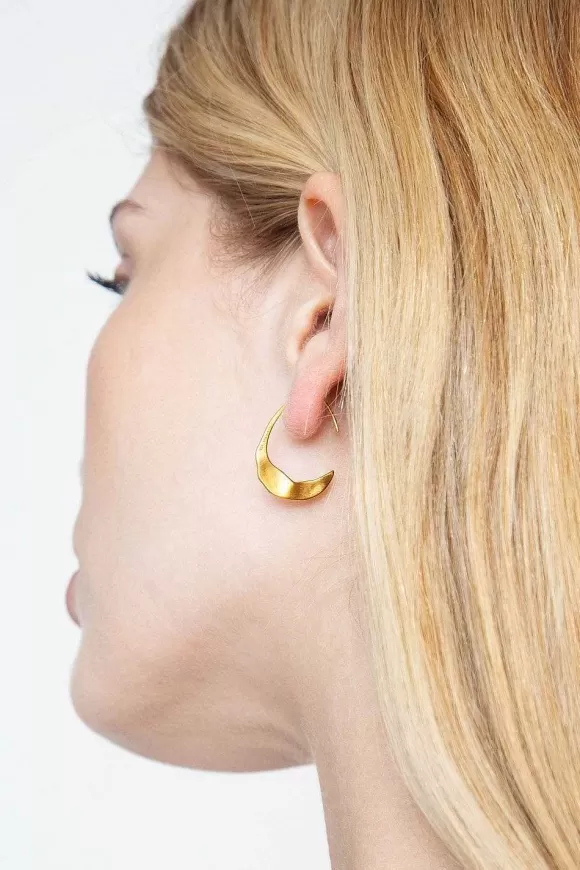 Chan Luu Petite Gold Crescent Moon Hoops Store