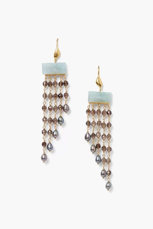 Chan Luu Phaedra Waterfall Earrings Smoky Quartz Mix Flash Sale