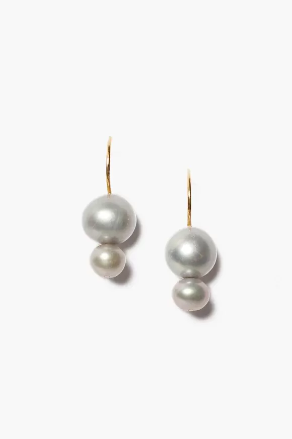 Chan Luu Phoebe Drop Earrings Grey Pearl Cheap