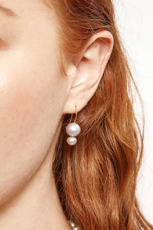 Chan Luu Phoebe Drop Earrings Grey Pearl Cheap