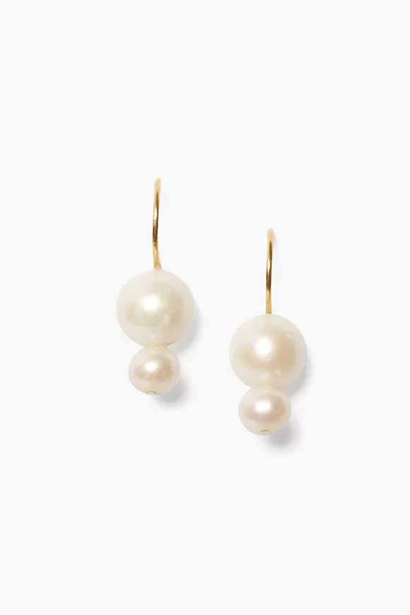 Chan Luu Phoebe Drop Earrings White Pearl Cheap