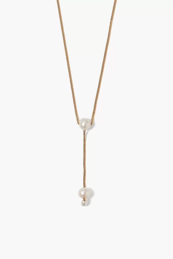 Chan Luu Phoebe Drop Necklace White Pearl Cheap