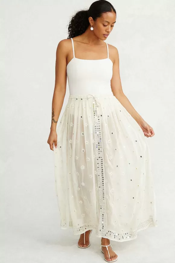 Chan Luu Phoebe Embroidered Dress Cloud Cream Cheap