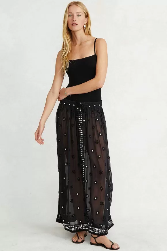 Chan Luu Phoebe Embroidered Dress Total Eclipse Flash Sale