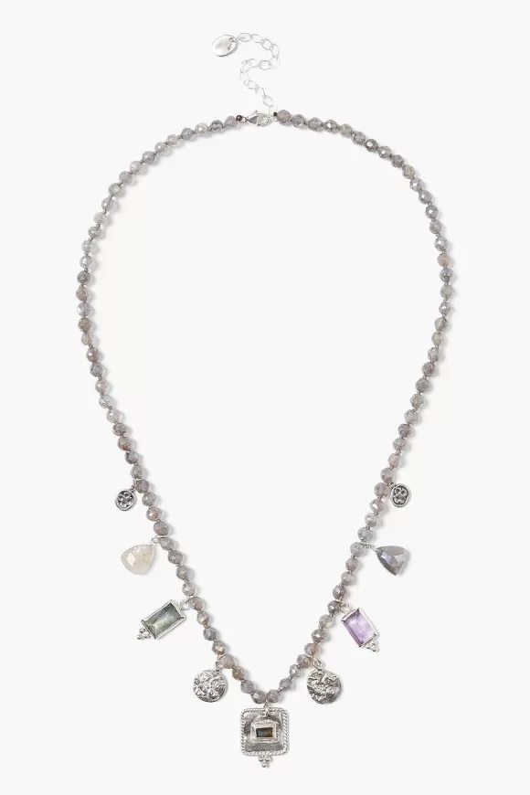 Chan Luu Pilar Charm Necklace Labradorite Mix Cheap