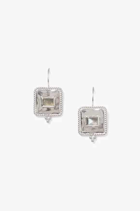 Chan Luu Pilar Earrings Silver Labradorite Shop