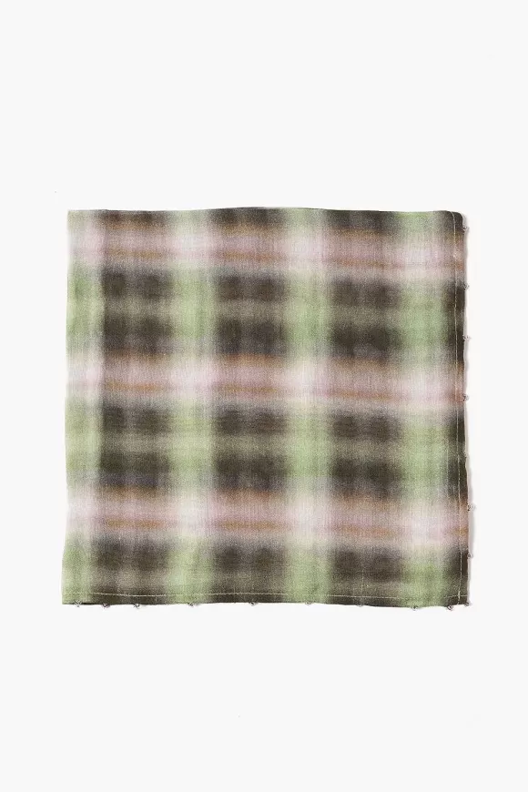 Chan Luu Plaid Print Bandana Dark Forest Clearance