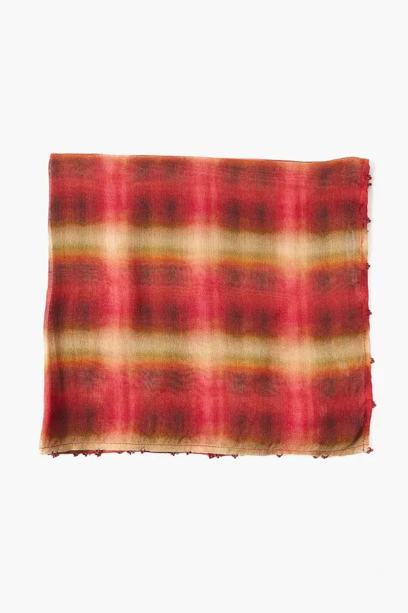 Chan Luu Plaid Print Bandana Savvy Red Shop