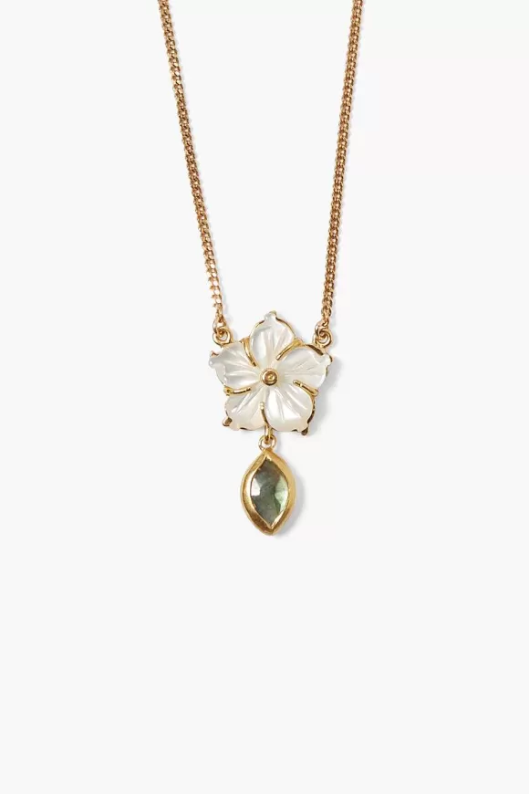 Chan Luu Plumeria Drop Necklace Labradorite Mix Cheap