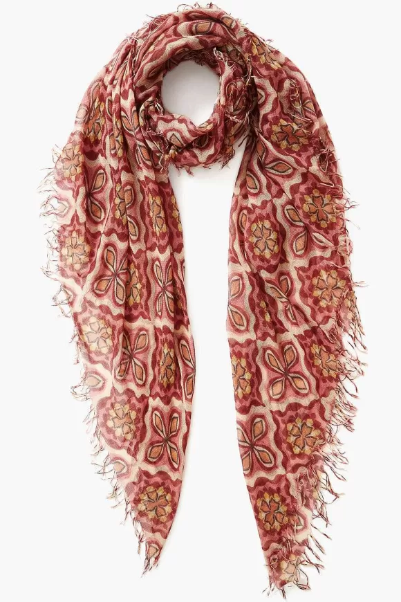 Chan Luu Pomegranate Crux Cashmere And Silk Scarf Cheap