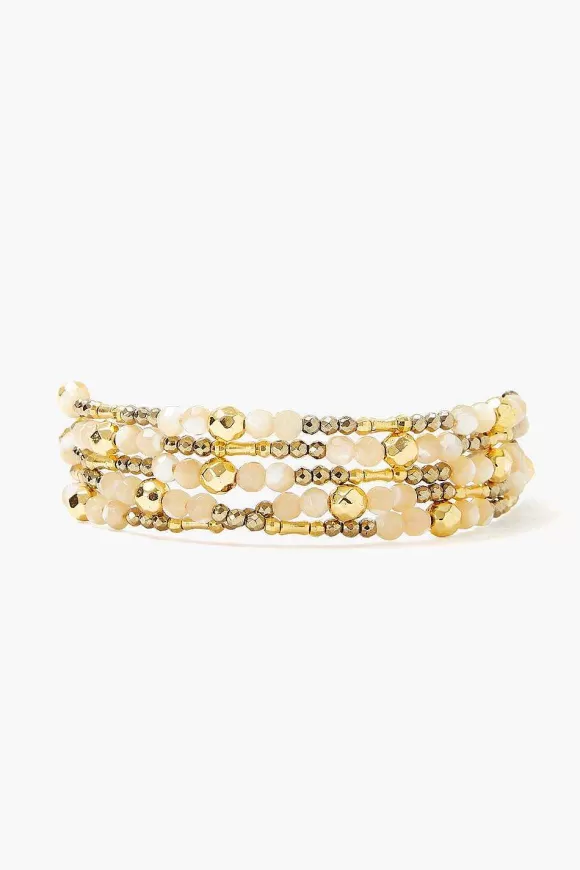 Chan Luu Pyrite And Gold Mix Naked Wrap Bracelet New