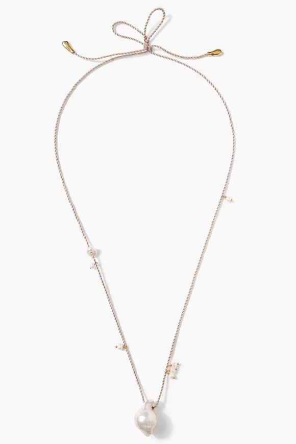 Chan Luu Rosario Necklace White Pearl New