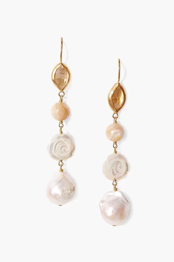 Chan Luu Roseto Tiered Earrings Natural Cheap