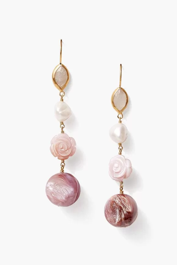 Chan Luu Roseto Tiered Earrings Pink Best Sale