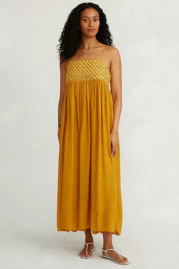 Chan Luu Sahara Dress Ochre Best Sale