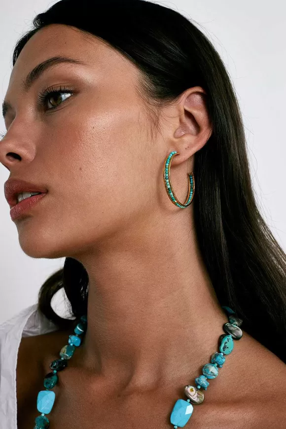 Chan Luu Sedona Hoop Earrings Turquoise Store