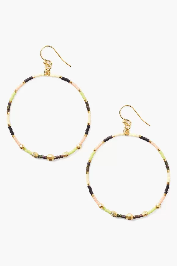 Chan Luu Seed Bead Hoop Earrings Lime Mix Best