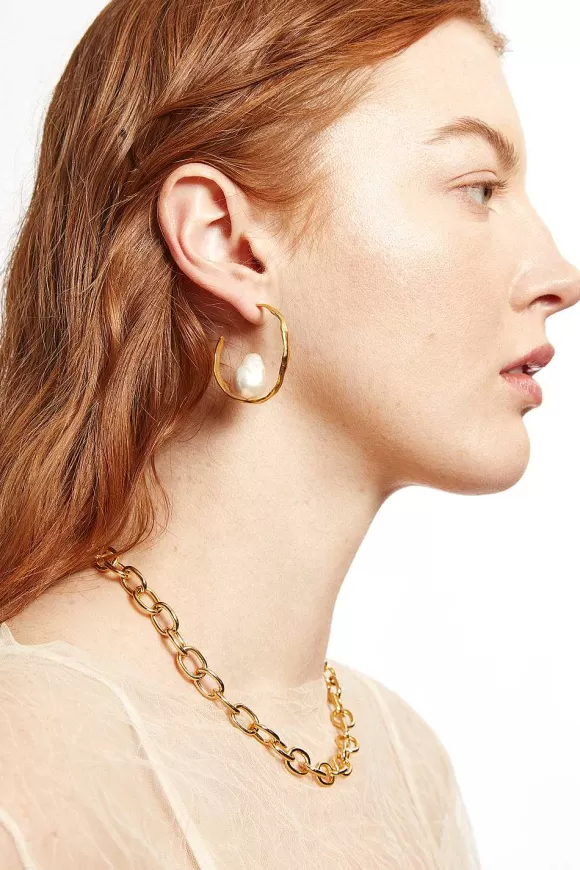 Chan Luu Selene Hoop Earrings Yellow Gold Cheap