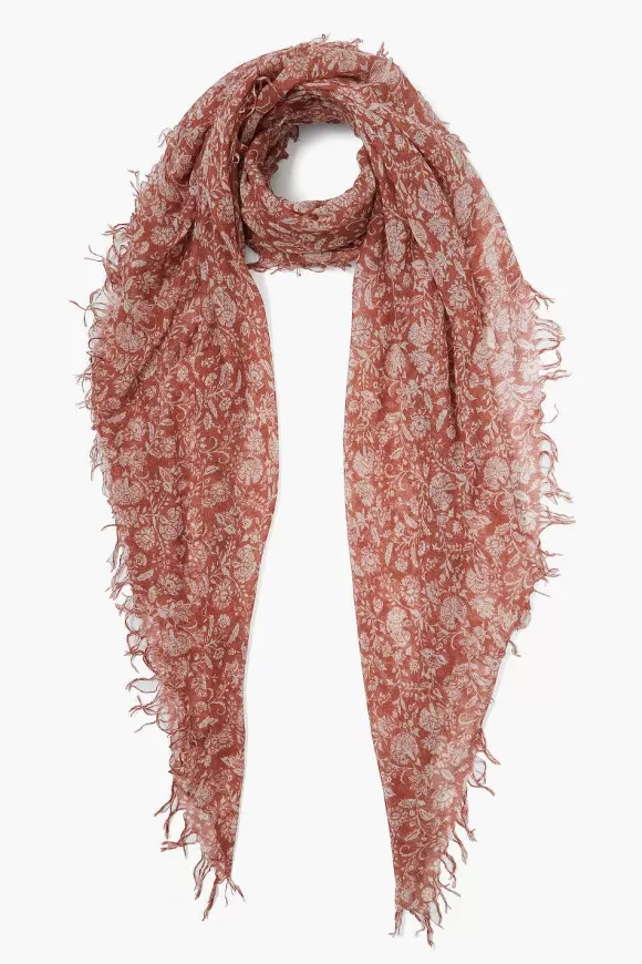 Chan Luu Sequoia Dahlia Floral Cashmere And Silk Scarf Fashion