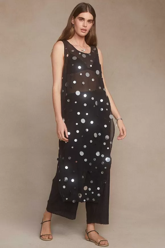 Chan Luu Serena Sequin Tunic Black Flash Sale