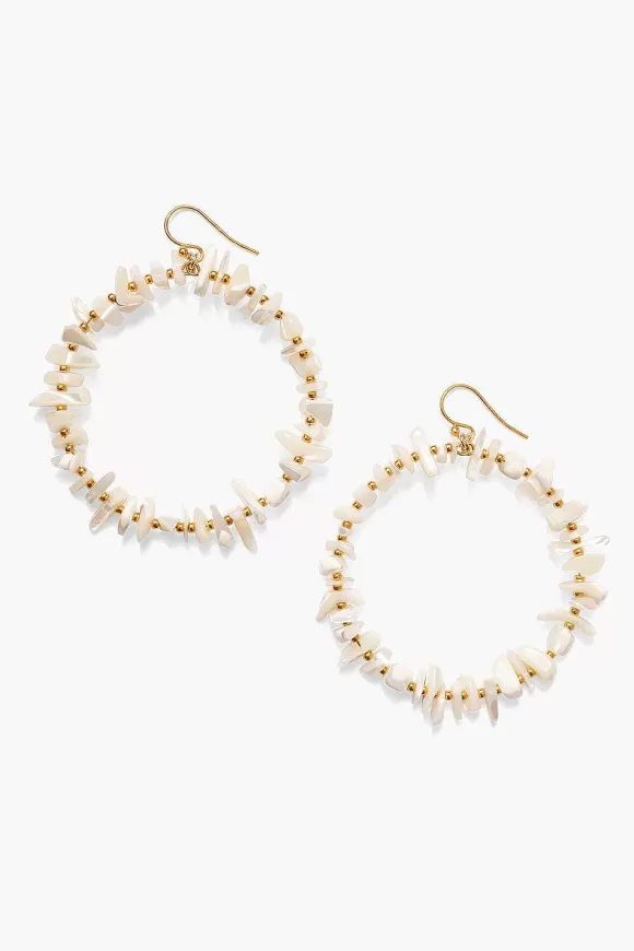 Chan Luu Seychelles Hoop Earrings White Mop Hot