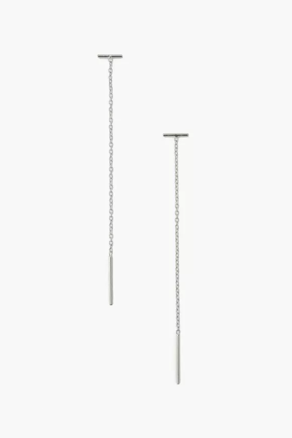 Chan Luu Silver Bar Chain Thread Earrings Best