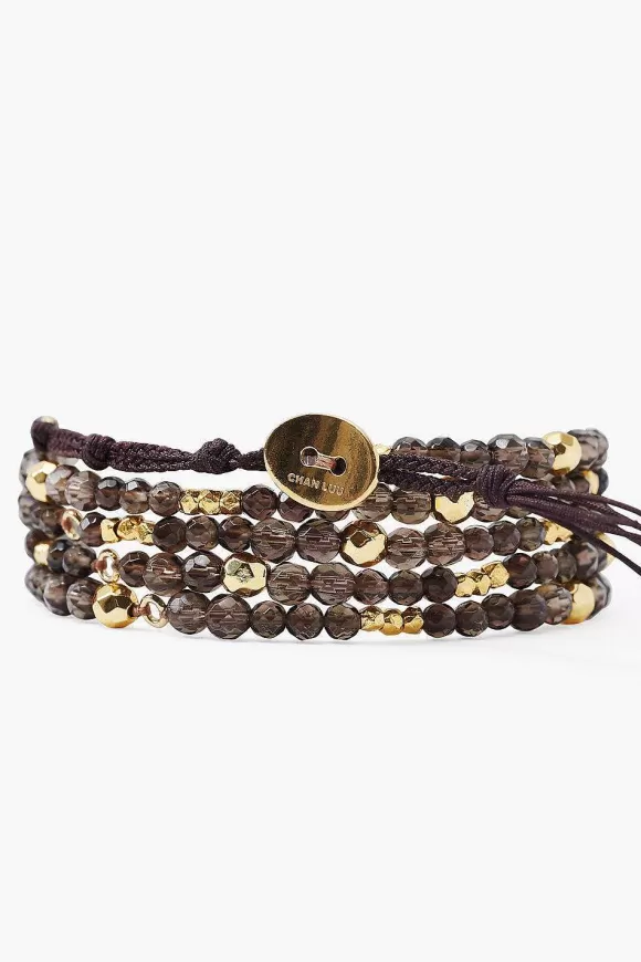 Chan Luu Smoky Quartz And Gold Nugget Naked Wrap Bracelet Store