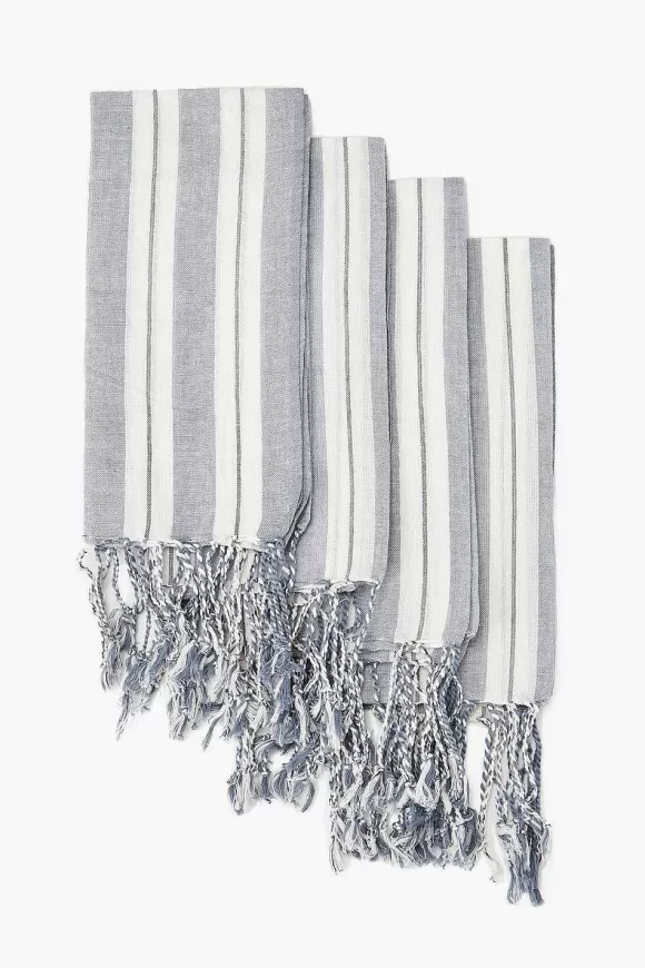 Chan Luu Stone Wash Tasseled Kitchen Towel Set Cheap