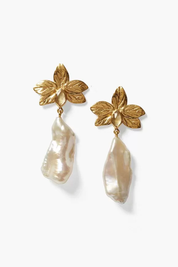 Chan Luu Sylve Drop Earrings White Pearl Cheap