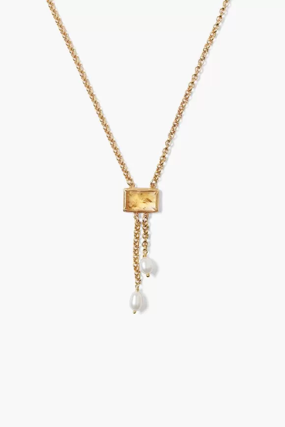 Chan Luu Tab Pearl Drop Necklace Citrine Best Sale