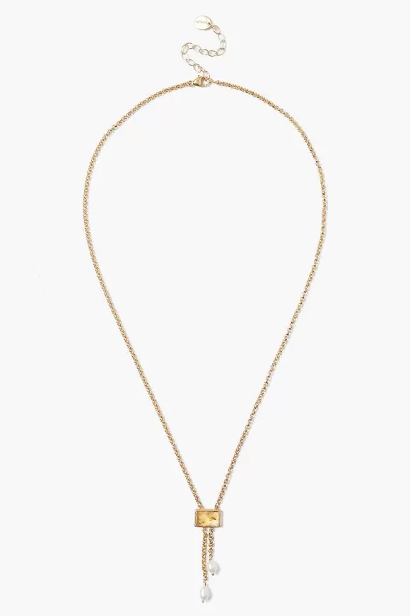 Chan Luu Tab Pearl Drop Necklace Citrine Best Sale