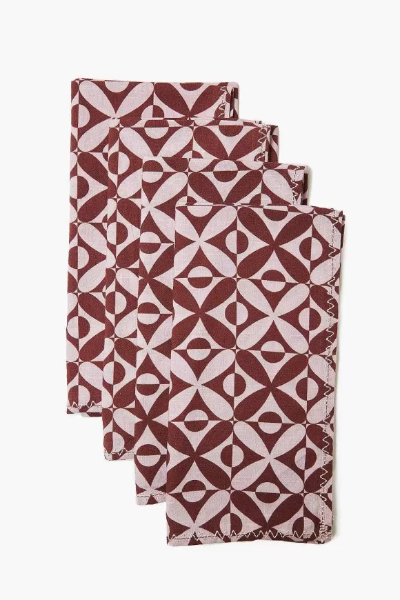 Chan Luu Tawny Port Mod Tile Print Napkin Set Cheap