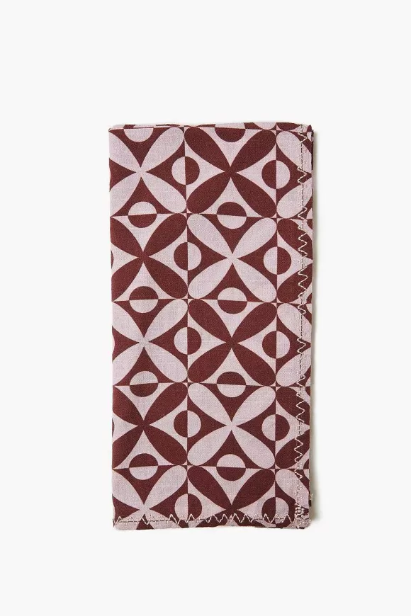 Chan Luu Tawny Port Mod Tile Print Napkin Set Cheap