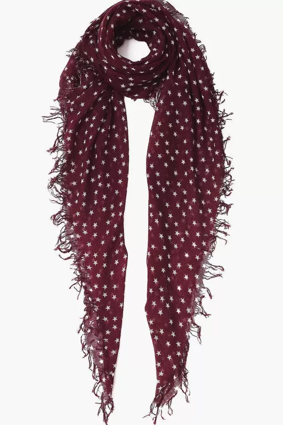 Chan Luu Tawny Port Star Cashmere And Silk Scarf New