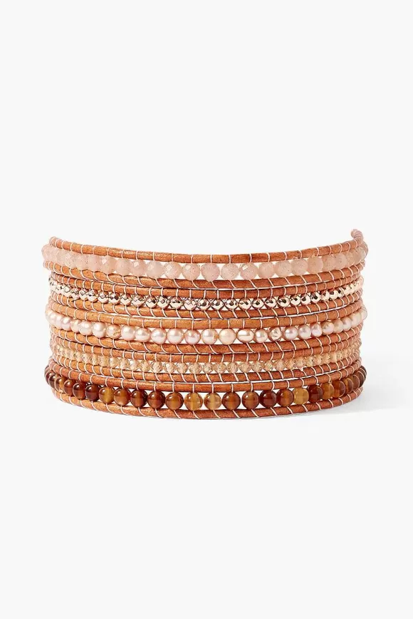 Chan Luu Terra Wrap Bracelet Sunstone Mix New