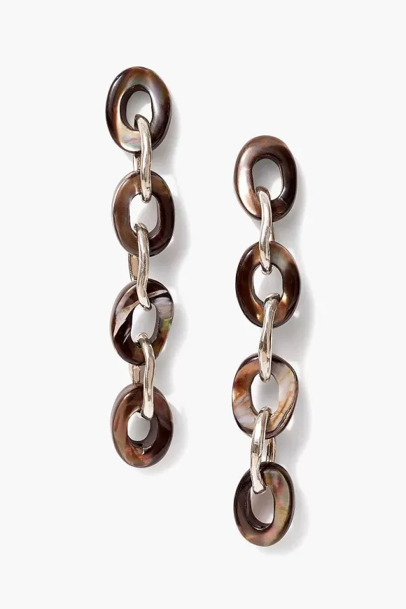 Chan Luu Tidepool Link Earrings Brown Mop Clearance