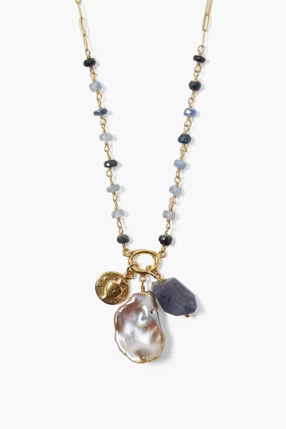 Chan Luu Tulum Charm Necklace Sapphire Mix Online