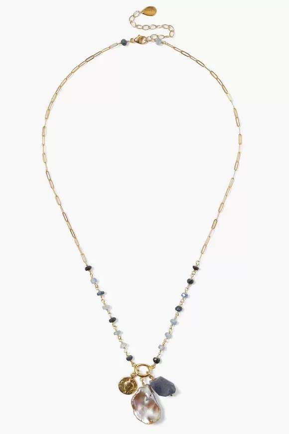 Chan Luu Tulum Charm Necklace Sapphire Mix Online