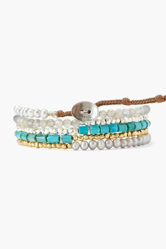 Chan Luu Turquoise And Metallic Mix Wrap Bracelet Cheap