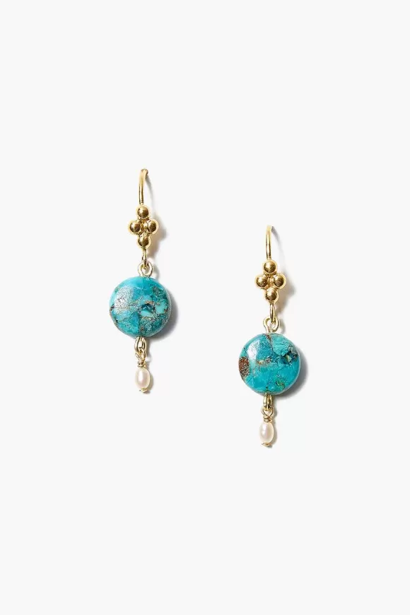 Chan Luu Turquoise And Pearl Drop Earrings Best Sale