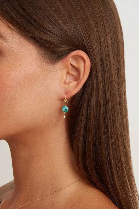 Chan Luu Turquoise And Pearl Drop Earrings Best Sale