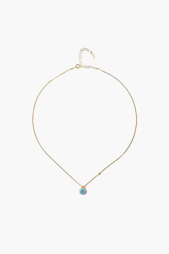 Chan Luu Turquoise Evil Eye Necklace With Champagne Diamond Outlet