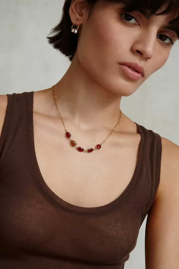 Chan Luu Valencia Necklace Garnet Mix New