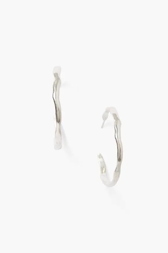 Chan Luu Wave Hoop Earrings Silver Cheap