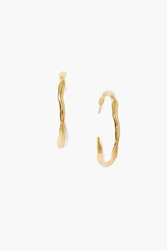 Chan Luu Wave Hoop Earrings Yellow Gold Cheap