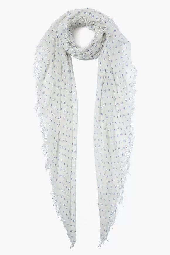 Chan Luu Wedgewood Dot Cashmere And Silk Scarf Fashion