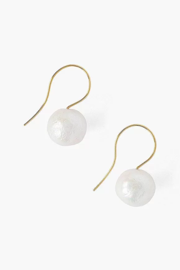 Chan Luu White Baroque Pearl And Gold Drop Earrings Best Sale