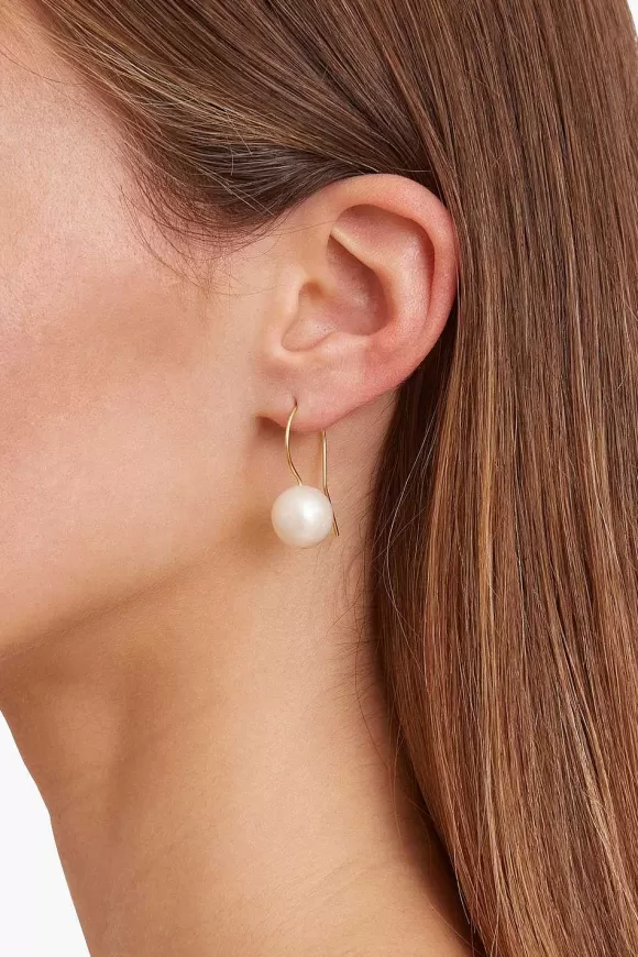 Chan Luu White Baroque Pearl And Gold Drop Earrings Best Sale